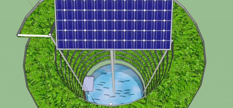 SOLAR POWERED VERTICAL AQUAPONICS SYSTEM