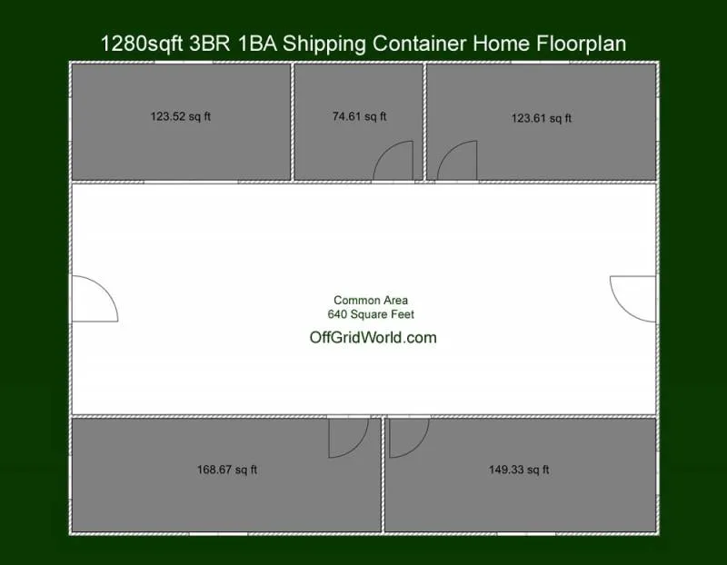 Shipping container home floor plan