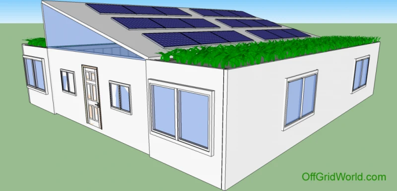 1440sqft 3BR 1BA Shipping Container Home with Living Roof & 4000 Watt Solar Power System