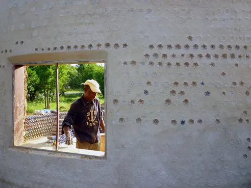 House made of plastic bottles