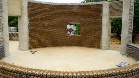 Recycled bottle house