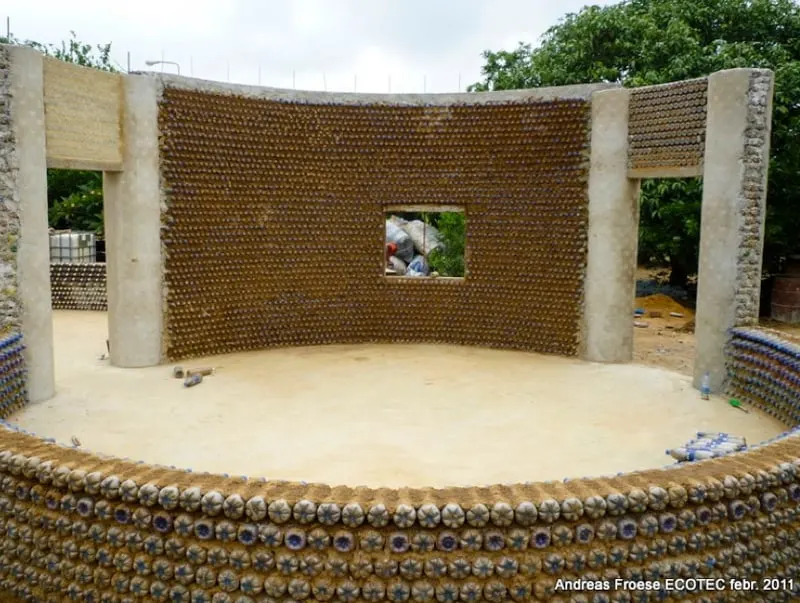 Recycled bottle house