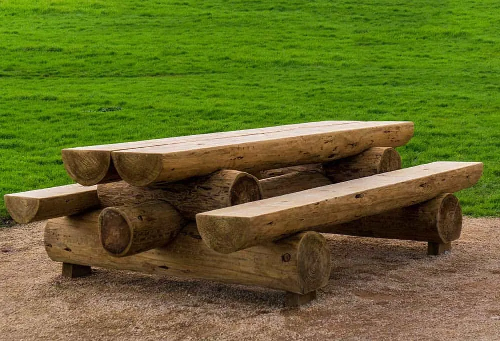 Log bench and table