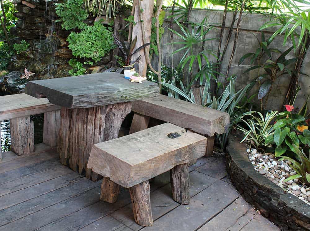 Log garden furniture