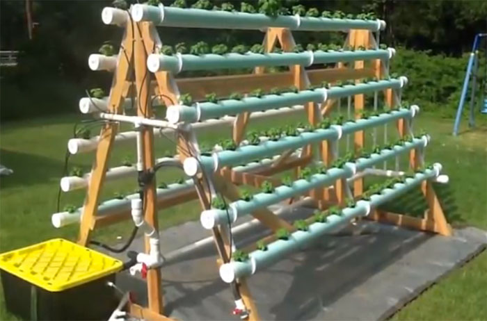 Frame Vertical Hydroponic Garden Grows 168 Plants