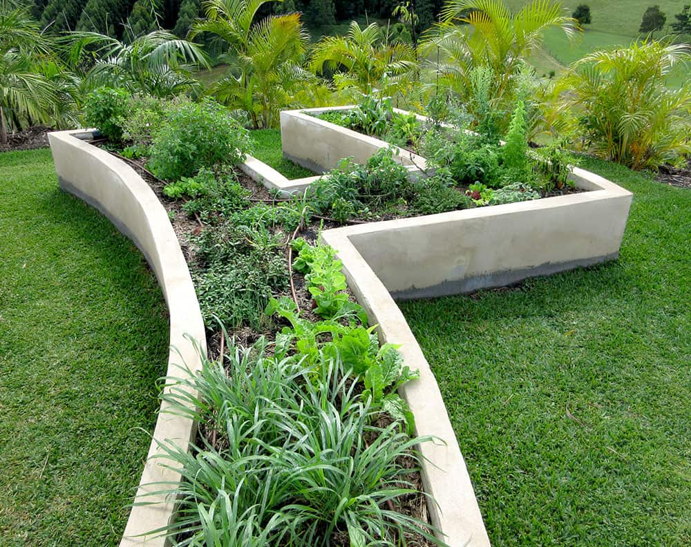 Concrete raised garden