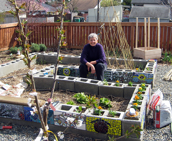 Cinder block garden beds