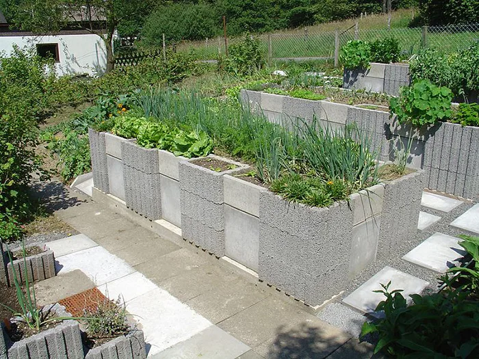 Cinder block raised garden beds