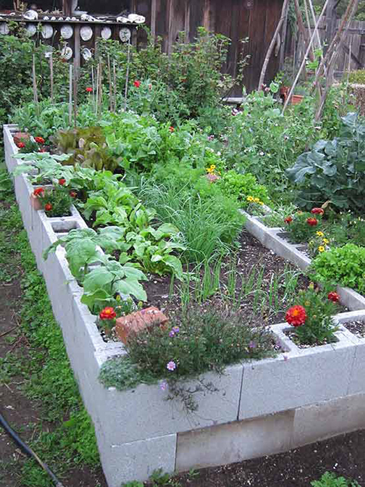 Concrete blocks for raised hot sale beds