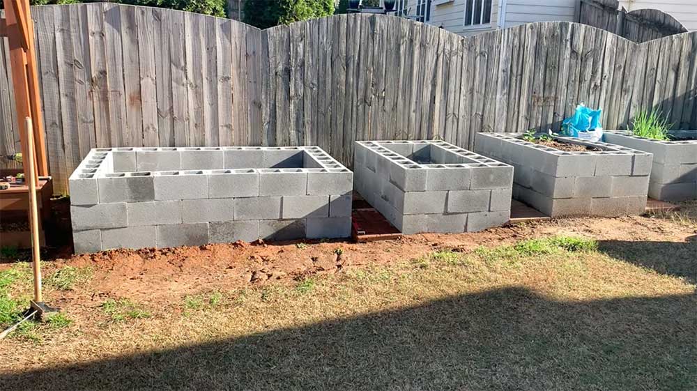 Concrete block raised garden