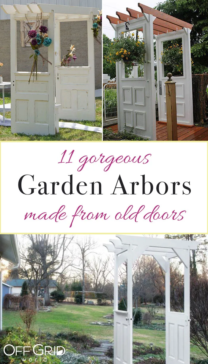 Garden arbors made with doors