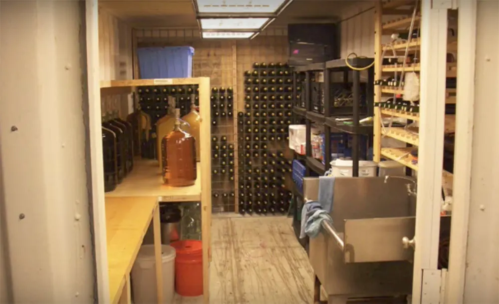 shipping container wine cellar
