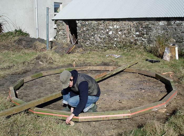 Base of the geodesic greenhouse