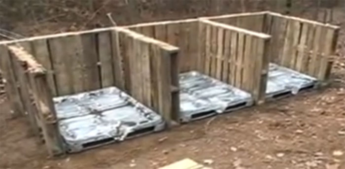 3-bin pallet compost bins