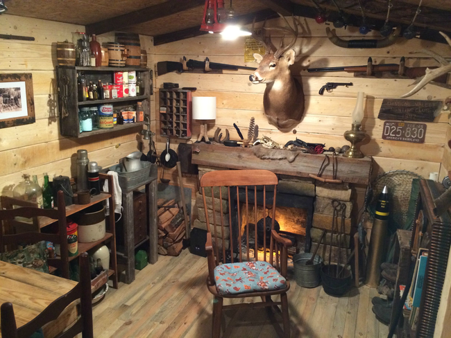 Amazing Rustic Cabin Man Cave Built in Basement for $107 ...