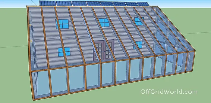 shipping container cabin with greenhouse 15