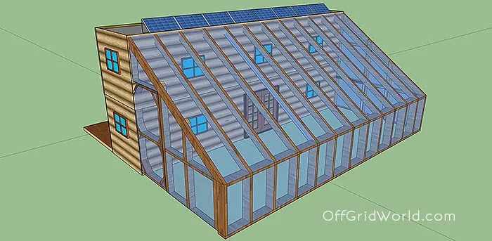 shipping container cabin with greenhouse 16