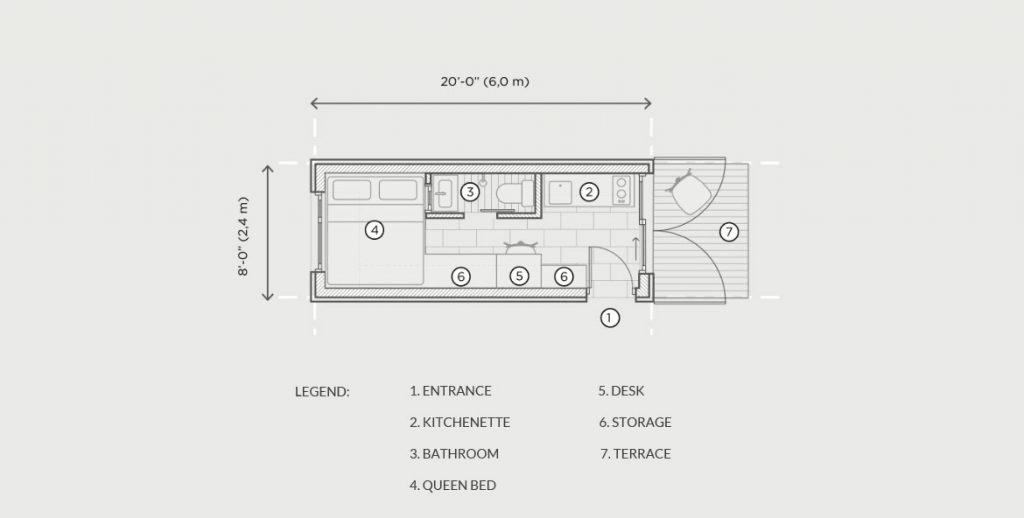Shipping container home floor plan