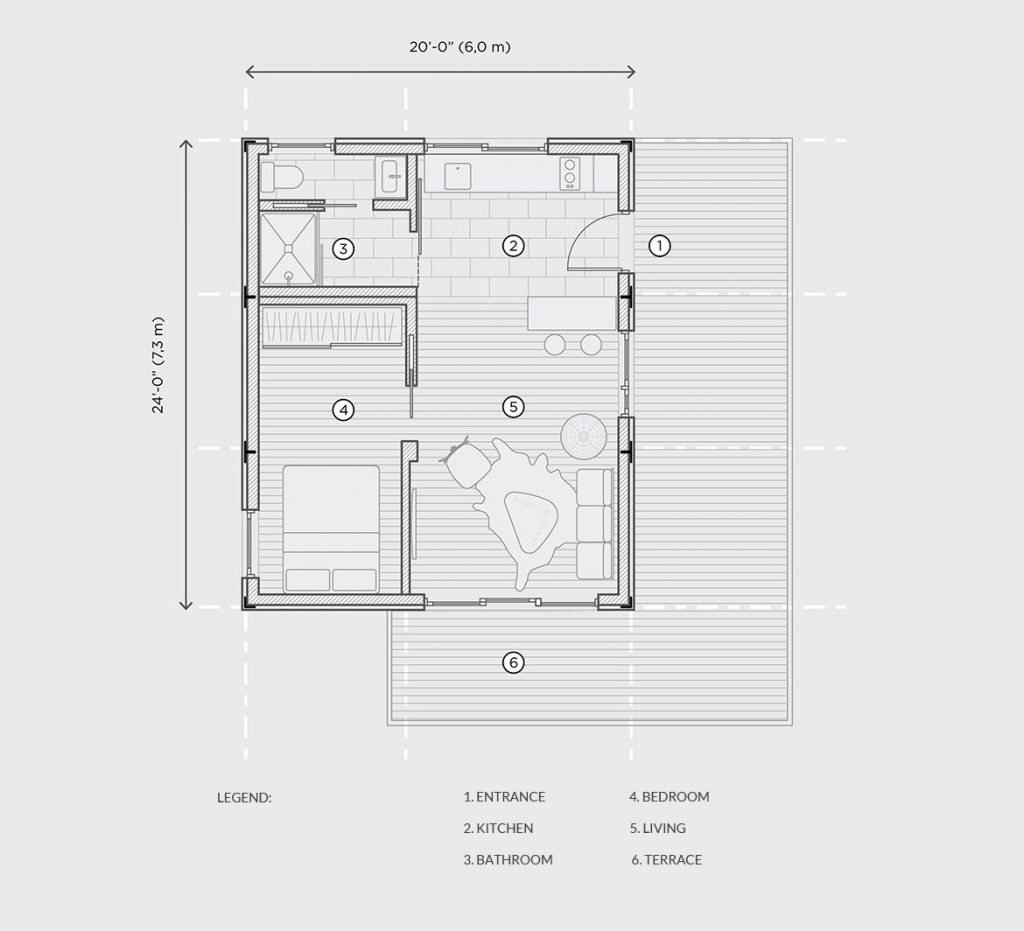 Shipping container home floor plan
