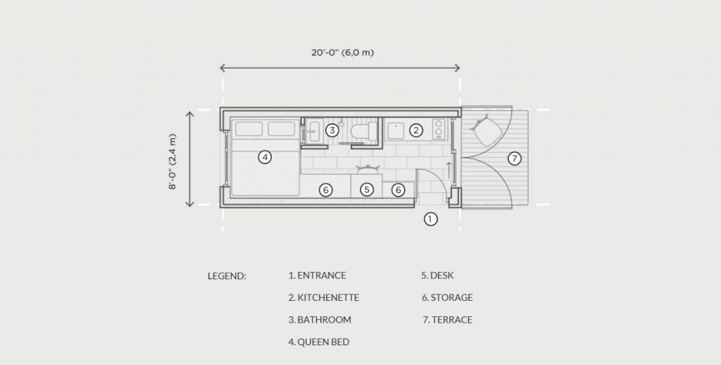Shipping container home floorplan