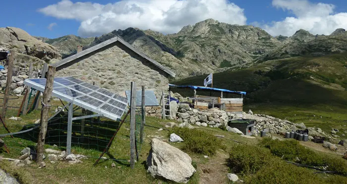Solar panels stone cottage