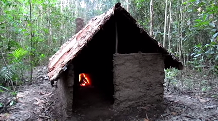 How To Build a Free Shelter with Fireplace, Homemade Kiln & Clay Pots With Your Bare Hands