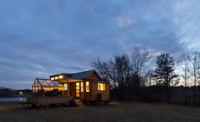 Unique Tiny Home With Attached Greenhouse Deck and Pergola - Off Grid World
