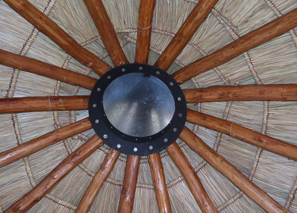 Ceiling in an earthbag house