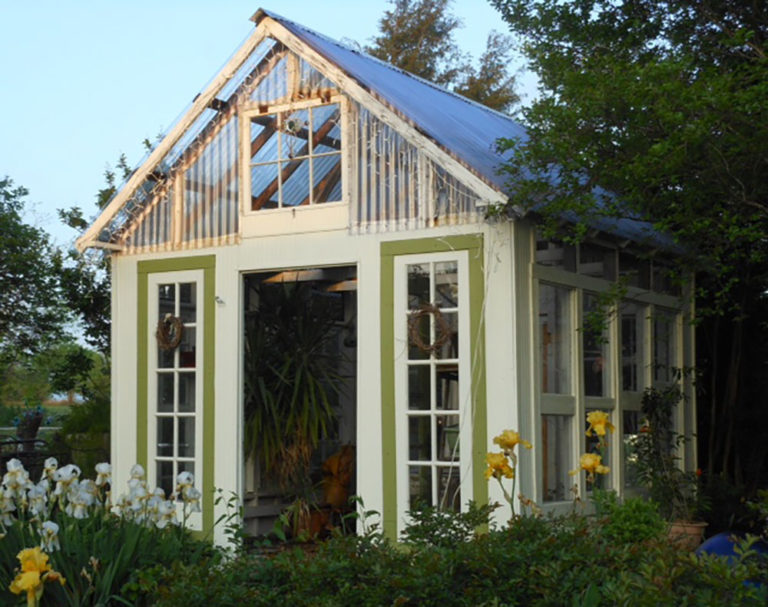 Greenhouse built with old windows