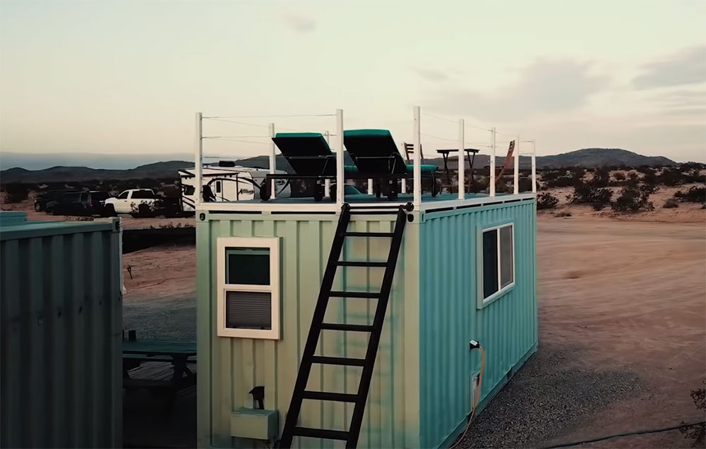 Off grid shipping container home