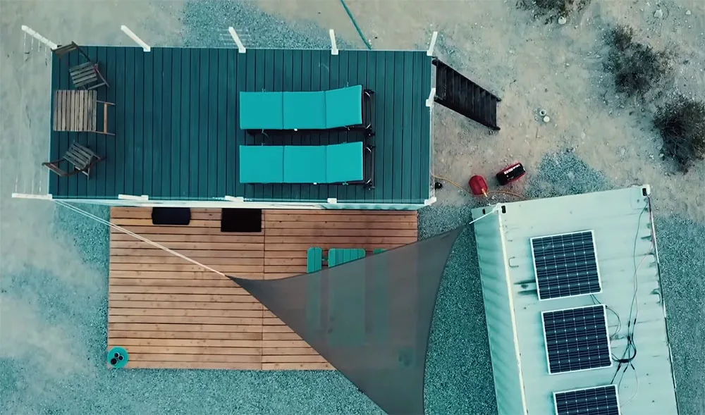 Off grid shipping container home