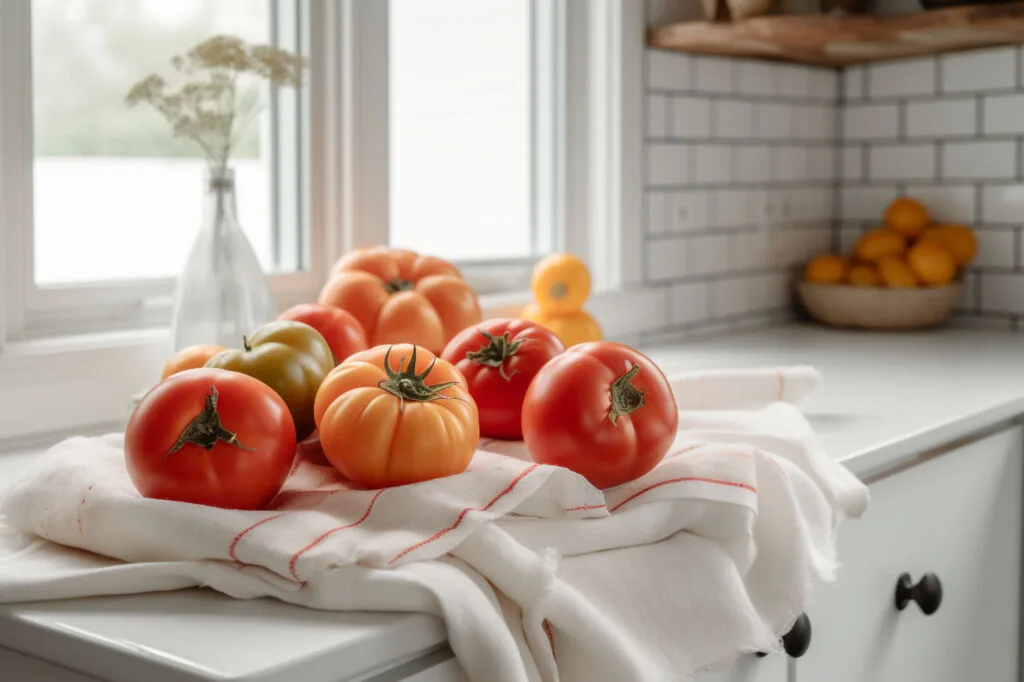 tomatoes on a countertop
