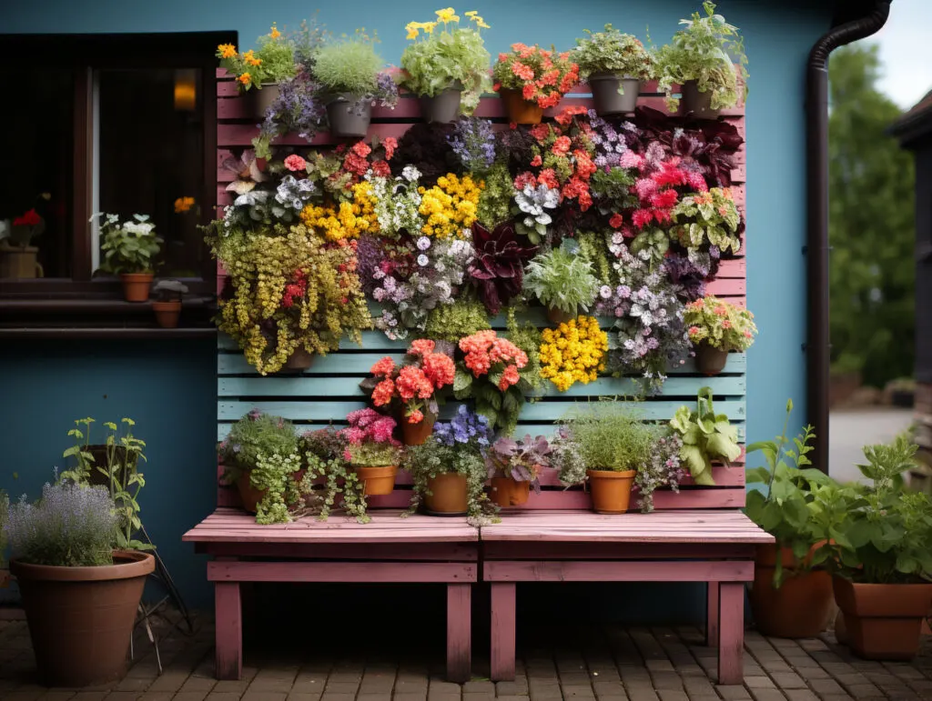 Pallet garden bench