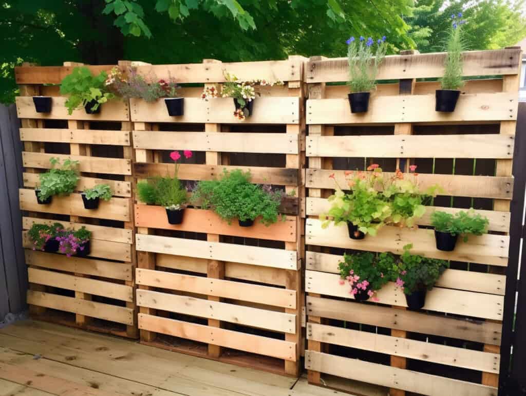 Vertical pallet privacy wall