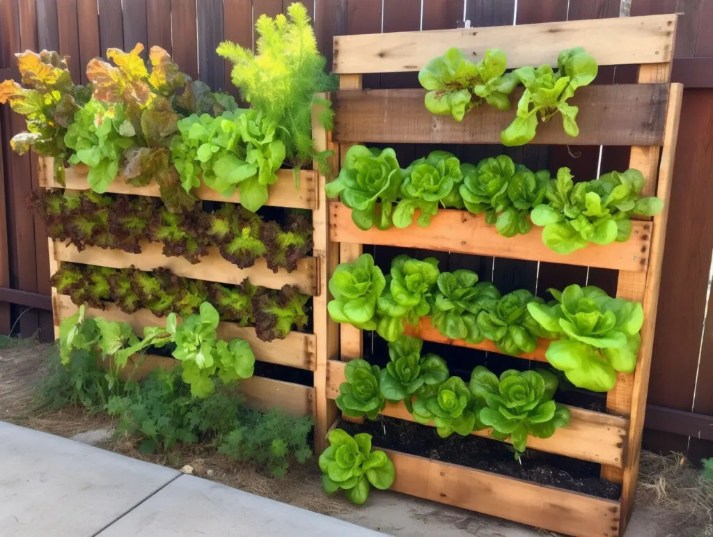 Vertical pallet vegetable garden