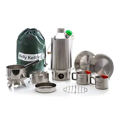 Kelly Kettle Ultimate Base Camp Kit – 54 oz Large Stainless Steel Camp Kettle