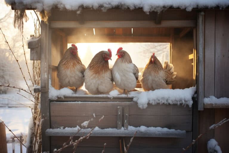 Chickens in winter