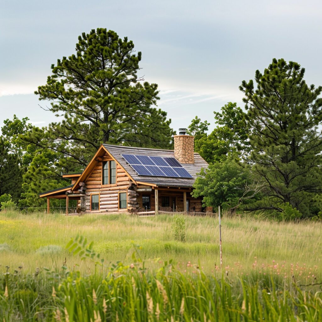 Solar cabin on the prairie