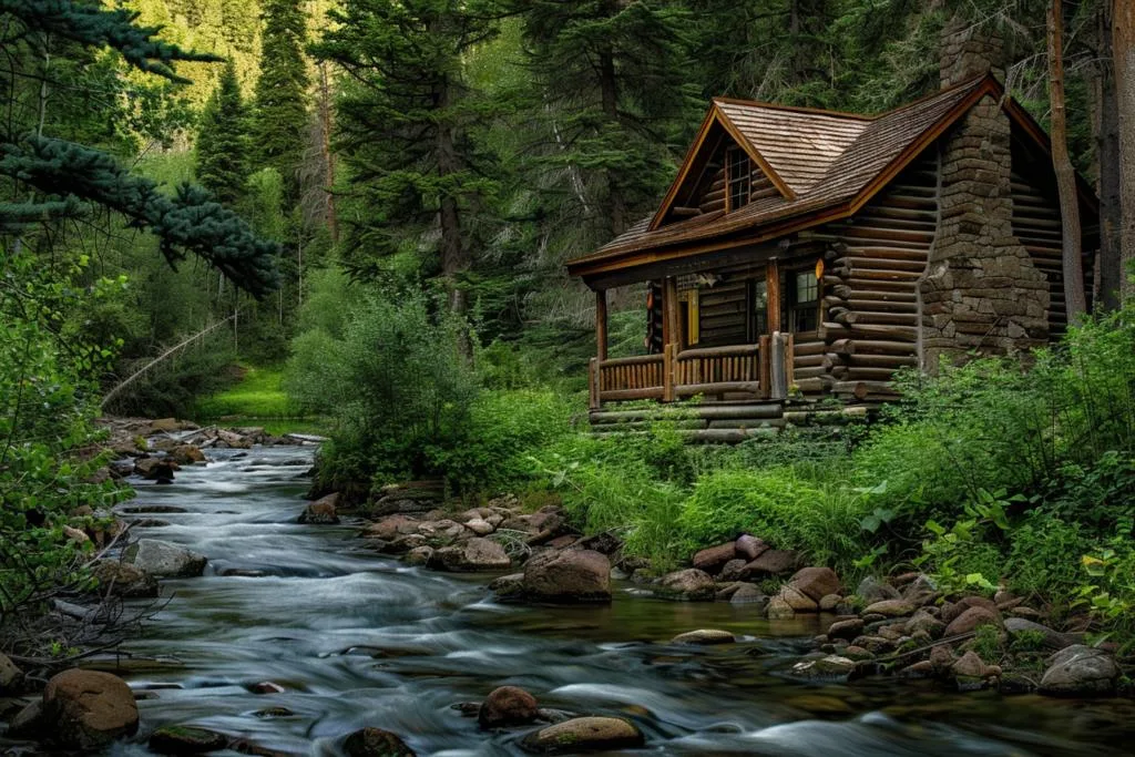 tiny cabin in the woods